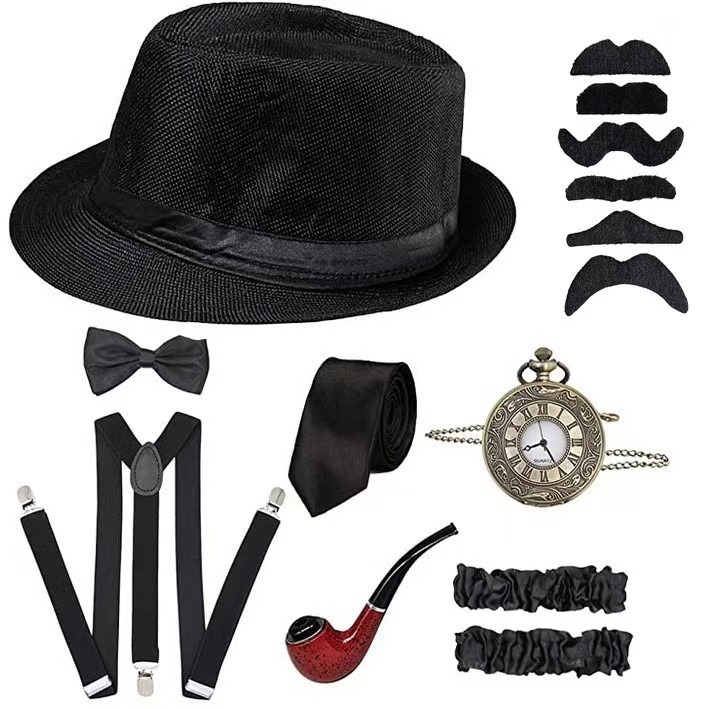 Men'S Accessories In The 1920S - ชุดคอสเพลย์สไตล์แก๊งสเตอร์ยุค 1920s สำหรับผู้ชาย ชุดนักข่าว แจ๊สแดนซ์ ปาร์ตี้