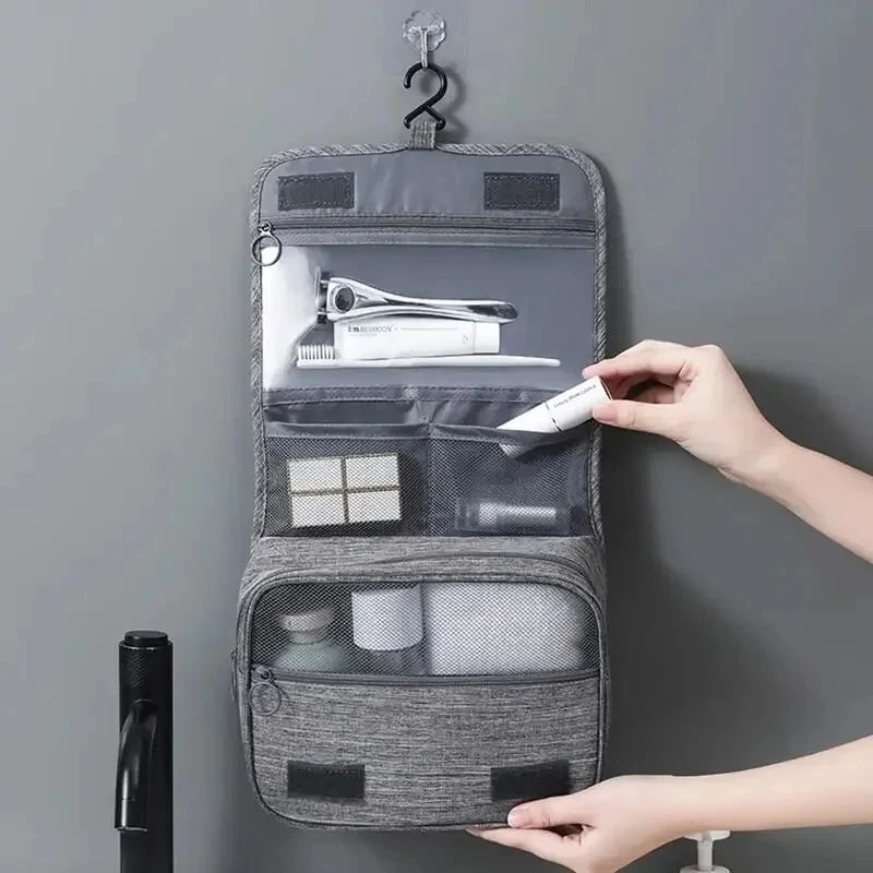 Travel Organizer Men - กระเป๋าใส่ของใช้ส่วนตัวสำหรับเดินทาง ทำจากผ้าอ็อกซ์ฟอร์ดกันน้ำ สามารถแขวนได้ พกพาสะดวก เหมาะสำหรับทั้งผู้ชายและผู้หญิง